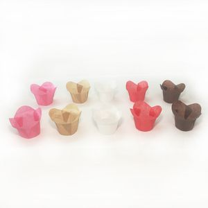 Baking Cupcake liners cases Lotus shaped muffin wrappers molds stand oil release paper sleeves 5cm pastry tools Birthday Party Decoration