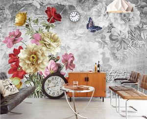 Personalizado Home Decor Fundo Wallpapers para parede Foto Criativa Mural de parede flores 3D Wallpaper