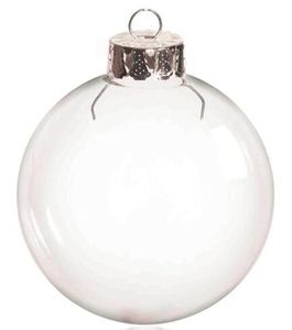 Promotion DIY Paintable Transparent Christmas Ornament Decoration mm Glass Ball With Silver Top Pack