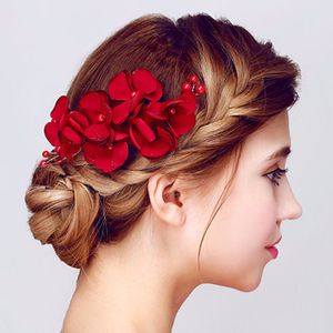 YAZILIND новая мода аксессуары для волос Для женщин красный цветок головной убор свадебные украшения для волос
