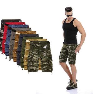 Camo Military Shorts Bermuda Sommer Camouflage Cargo Shorts Männer Baumwolle Lose Taktische Kurze Hosen Kein Gürtel