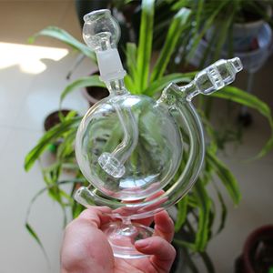 New Globe Vetro Acqua Fumo Backwater Trapano Vetro Spesso Altezza 20 cm Snodo 18,8 mm.