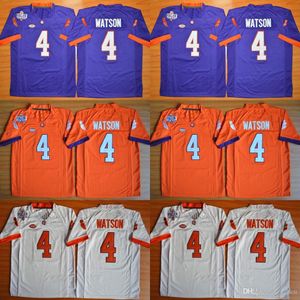 Men's Kids Clemson Tigers 4 DeShaun Watson Orange White Purple Color Youth College Football Stitched Jerseys Embroidery Logos Free Drop