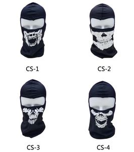 Cykelcykel Motorcykel Ghost Mask Skull Hood Face Mask Ski Balaclava Utomhus Dammsäker CS Sport Hat Scarfs Cap Neck Skull Hood Mask