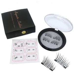 3D Magnetic Eyelashes 4pcs Handmade Double Eye Lashes Eyes Makeup Natural Magnet False Eyelash Extensions