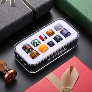 100% autentisk Aleader Epoxy Harts Pei Beeswax Drip Tip Kit Set Wide Bore 810 510 Tråd Snake Skin Grid Rainbow Svamp Munnstycke