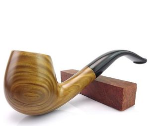 Green Sandalwood solid wood pipe filter cigarette smoking new carved wood, sandalwood curved wire hopper hammer bucket