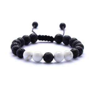 Natural Turquoise Black Lava Stone Weave Braided Bracelets Aromatherapy Essential Oil Diffuser Bracelet For Women Men jewelry