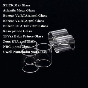 Stick M17 Atlantis Mega Boreas V2 Blitzen RTA Tank Resa Prince TF12 Baby Prince Zeus Nrg Nunchaku Pyrex Zastępcza rurka szklana