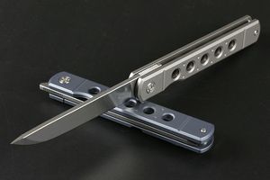 Sonderangebot High-End-EDC-Taschenfaltmesser D2 Satin-Tanto-Klinge TC4 Titanlegierungsgriff Kugellager Taktische Klappmesser