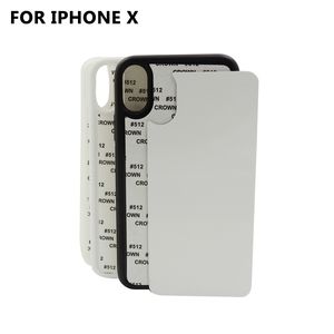 Custodia in silicone a sublimazione 2D da 100 pezzi con lamiera bianca per iPhone 11 PRO MAX XR 8 X custodia in gomma per stampa a trasferimento termico TPU + PC