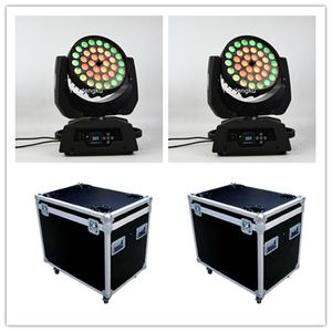 10 st tvätt LED Zoom Movinghead Lights 360W 36x10 RGBW LED 4in1 Moving Head med 3 -zonringskontroll med fodral