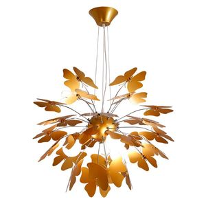 Land Rustik Golden Butterfly Matsal Hängande Ljus Restaurang Creative Pendant Lamp Nordic Living Room Pendant Lamp