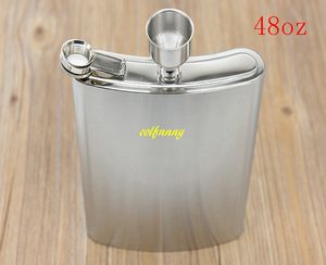 20 sztuk / partia Szybka Wysyłka Nowy 48 Oz Ze Stali Nierdzewnej Hip Flask Portable 48OZ Pocket Light Butelka