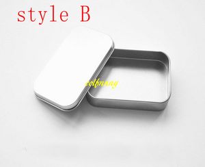 100pcs/lot 95*60*21mm Plain silver Tin box rectangle tea candy business card usb storage box case