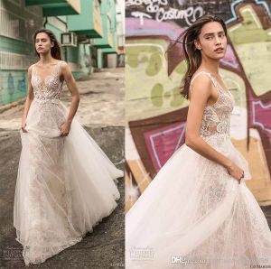 Liz Martinez Country Dresses V Neck Backless Wedding Gowns Lace Robe Marie Boho Vestido de Novia 0505