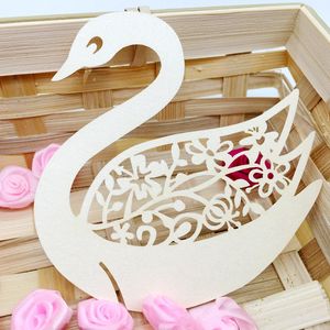 Laser Cut Place Cards With Swans Hollow Paper Name Card For Party Wedding Seating Cards Wedding Reception PC-B54