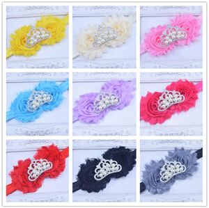 Ny Hot Fashion Elastic pannband Rose Flower Pearl Crown Baby Hair Accessories Baby Girl Children Hairs Bands