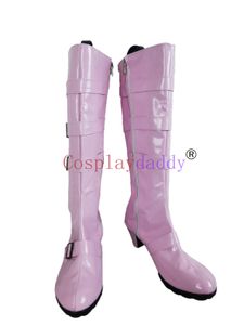 The King Of Fighters KOF Shermie Pink Long Halloween Cosplay Shoes Boots X002