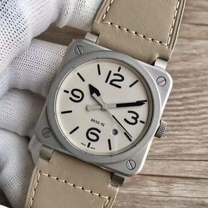 42mm orologio da uomo modello più recente di alta qualità MIYOTA 9015 vetro zaffiro meccanico automatico BR03-92 03-92 BR03 cinturino in caucciù orologio da polso casual impermeabile