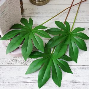 One Piece Fake Single Stem Octagonal Gold Leaf Greenery fo DIY Flower Arranging Accessorie Home Wedding Artificial Plant