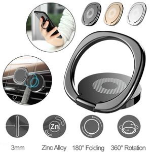 360 ° fingerring Stativ Telefonhållare Skrivbordsfäste Bilmagnet Metallplåt Mobiltelefonmontering Smartphone Hållare