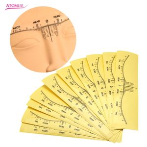 10 pcs Descartável Tatuagem Sobrancelha Etiqueta de Posicionamento da Régua Maquiagem Permanente Ferramenta Simétrica Grooming Stencil Shaper Régua De Equilíbrio