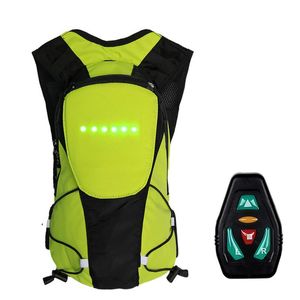 2018 New Wireless Remote Control Warning LED Light Turn Signal Light Backpack Safety Bicycle Warning Guiding Riding Bag on Sale