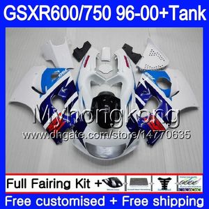 Kropp + Tank för SUZUKI SRAD GSXR 750 600 GSXR600 96 97 98 99 00 291HM.7 GSXR-600 GSXR750 1996 1997 1998 1999 2000 Fairings Stock Blue White