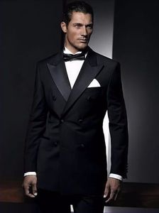 Popularny dwubłodzony drużbowy szczyt Lapel Groom Tuxedos Groomsmen Man Suit męskie garnitury ślubne oblubieńca (kurtka+spodnie+krawat) B591