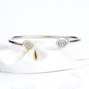 Gioielli di design di lusso con braccialetto aperto all'ingrosso per bracciale da donna in argento sterling 925 con diamanti CZ con scatola Pandora