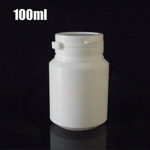 100 adet 100 ml Beyaz Renk Yuvarlak HDPE Şişeler, Katı Şişe, Hap Konteyner, Toz Depolama, Yırtılma Cap ile Boş Şişe