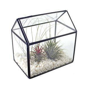 Glashaus-Terrarium-Topf, handgefertigter Kupfer-Pflanzgefäß für Sukkulenten, Luftpflanzen, Gewächshaus, dekorative Blumenvase, Tischdekoration