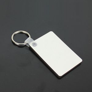 MDF Blank Key Chain Rectangle Sublimation Wooden Key Tags For Heat Press Transfer Photo Logo Single sided Thermal Printing Gift ZZA1884