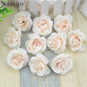 10pcs/lot Mini Artificial Flowers Silk Roses Heads For Wedding Decoration Party Fake Scrapbooking Floral Wreath Home Accessories C19041803