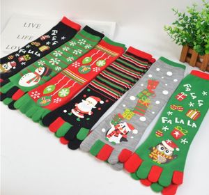 Christmas five finger socks new men and women autumn and winter Christmas Easter decoration color in stockings floor socks