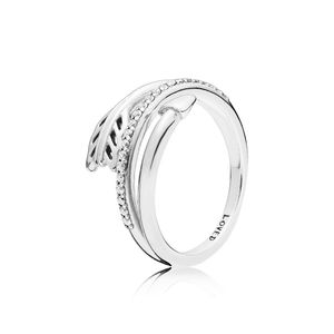 Autentici anelli in argento sterling 925 Scatola originale per set di anelli di gioielli regalo Pandora avvolgenti con freccia da donna