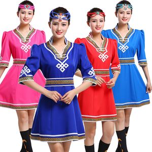 Scena dla kobiet noszenie mongolskie tybetańskie odzież taniec kostiumów etniczne ubrania karnawałowa letnia sukienka Mongolia szata