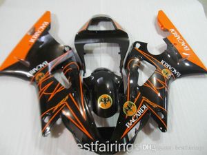 ZXMOTOR Hochwertiges Verkleidungsset für Yamaha R1 2000 2001, orange schwarze Verkleidungen, YZF R1 00 01 EF48