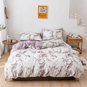 Sängkläder set marmor mönster sängkläder set täcke täcke setsingle queen king size comporter set säng täcke täcke platta ark fodral