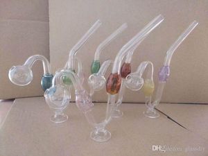 Wholesale Colorful Snakelike Glass Bong Oil Burners Water Smoking Pipes 20cm Big Thick Materials for Hookahs Pipe with Base P02