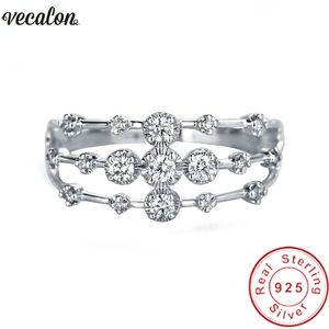Vecalon Charm Joint Ring 100% Soild 925 Sterling Silber Sona Diamond Cz Verlobung Ehering Ringe für Frauen Fingerschmuck