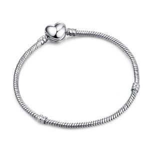 Mode gör-det-själv-armband 3 mm ormbenskedja Kvinnor Smycken Armband Ren koppar Silverpläterade kärlekskedjor 17cm till 21cm