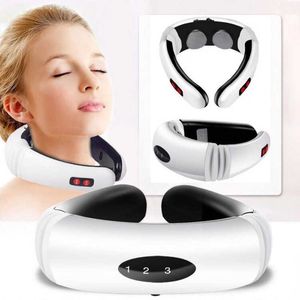 Massageador elétrico de pescoço, pulso traseiro, 6 modos, controle de energia, infravermelho distante, aquecimento, ferramenta para alívio da dor, máquina de relaxamento para cuidados de saúde J5830