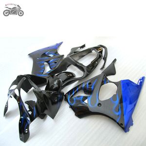 Personalizza il kit carenature iniezione per kawasaki ZZR 600 05 06 07 08 ZZR600 2005 2006 2007 2008 set carenature carrozzeria fiamme blu