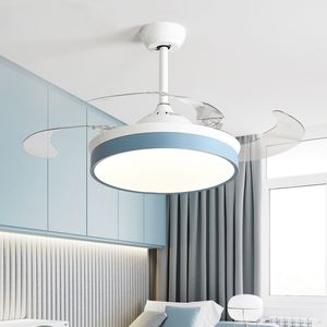 Ventiladores de techo modernos con luces para sala de estar, lámpara de ventilador de techo con Control remoto de 42 pulgadas, ventilador LED para dormitorio de 36 pulgadas