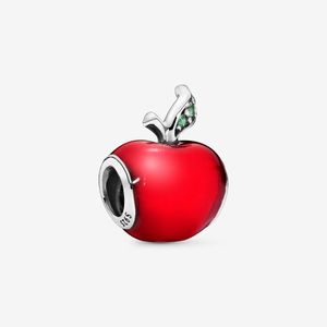 100% 925 Sterling Silver Red Enamel Apple Charms Fit Original European Charm Bracelet Mode Kvinnor Bröllop Förlovning Smycken Tillbehör