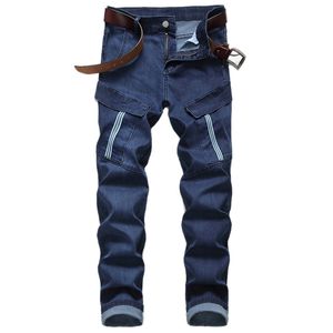 5 -летняя мужская джинсовая джинсы Мужской фиолетовый дизайнер одежды Multi Pockets Straight Street Hip Hop Denim Men Streetwear Baints US Size 29 ~ 42