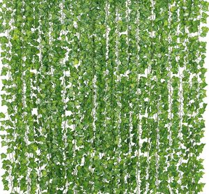 1 пряди искусственные листья плюща растения виноградной лозы висячие гирлянды поддельные листва цветы главная кухня сад офис свадьба декор стен