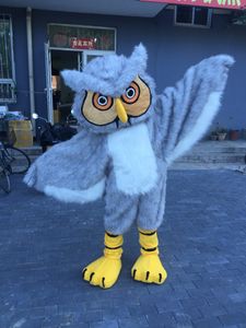 Halloween Gray Owl Mascot Costume High Quality Cartoon Bird Anime theme character Christmas Carnival Party Costumes